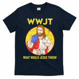 Disc Golf What Would Jesus Throw Frisbee Golf T-Shirt - Navy Blue