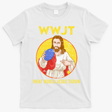 Disc Golf What Would Jesus Throw Frisbee Golf T-Shirt - White