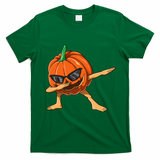 Dabbing Pumpkin With Glasses Halloween Pumpkin Dabbing Dab Gift T-Shirt - Irish Green