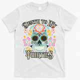 Death To My Thirties Rip 30s Floral Skull 40th Birthday T-Shirt - White