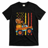 Dabbing Turkey Pumpkin Truck Autumn Usa Flag Thanksgiving Gift T-Shirt - Black