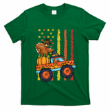 Dabbing Turkey Pumpkin Truck Autumn Usa Flag Thanksgiving Gift T-Shirt - Irish Green