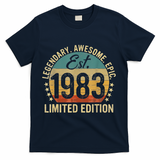 Est 1983 Vintage 1983 Limited Edition 40th Birthday T-Shirt - Navy