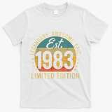 Est 1983 Vintage 1983 Limited Edition 40th Birthday T-Shirt - White