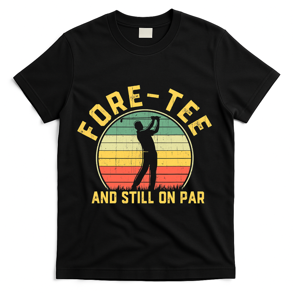 Funny 40th Birthday Golfer Turning 40 Year Old Golfing T-Shirt - Black