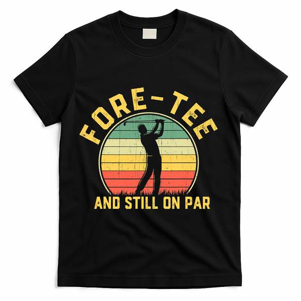 Funny 40th Birthday Golfer Turning 40 Year Old Golfing T-Shirt - Black