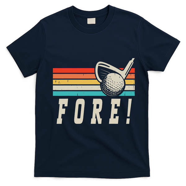 Fore 4th Golf Birthday Party T-Shirt - Navy Blue