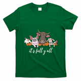 Farm Animals ItS Fall YAll Pumpkins Autumn Halloween Gift T-Shirt - Irish Green
