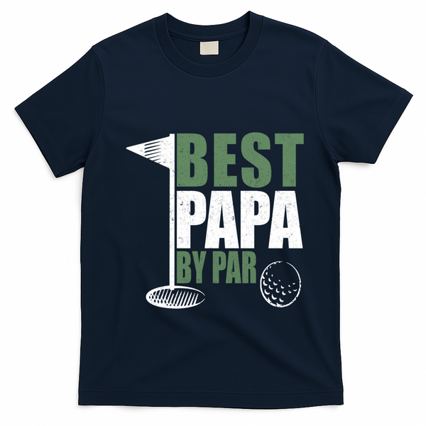 Funny Best Papa By Par FatherS Day Golf Dad Grandpa Gift Cute Gift T-Shirt - Navy Blue