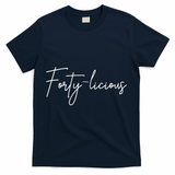 Forty-licious Cute Fortieth 40th Birthday Party Theme T-Shirt - Navy