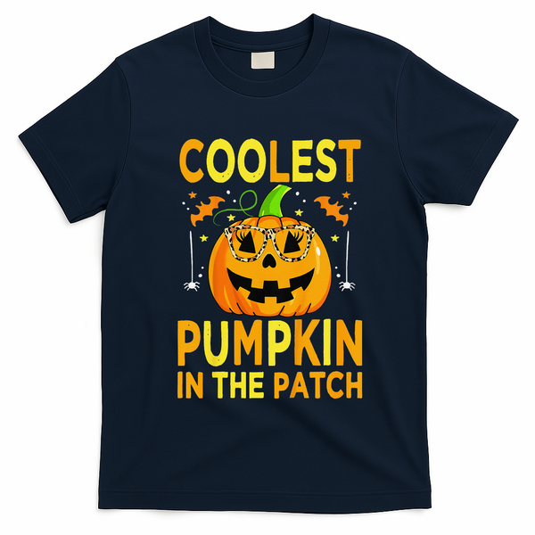 Funny Coolest Pumpkin In The Patch Funny Halloween T-Shirt - Navy Blue