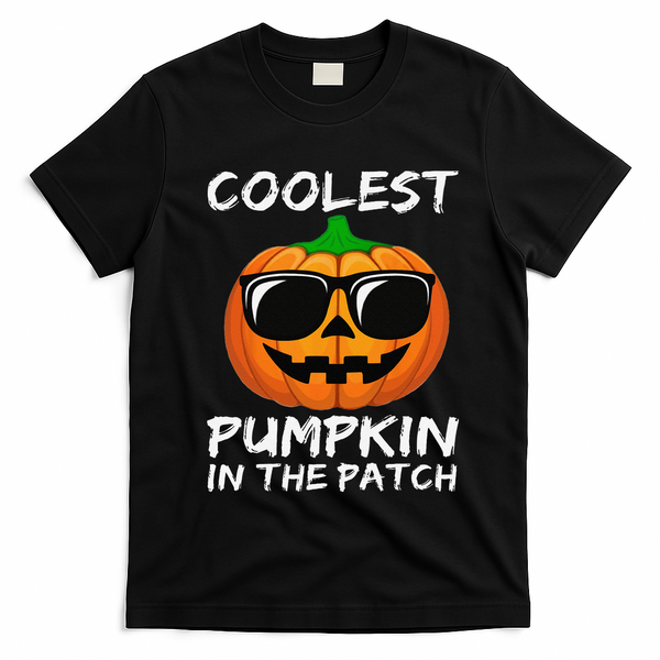 Funny Coolest Pumpkin In The Patch Halloween Funny T-Shirt - Black