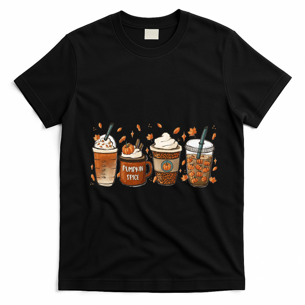 Fall Coffee Pumpkin Spice Lover T-Shirt - Black