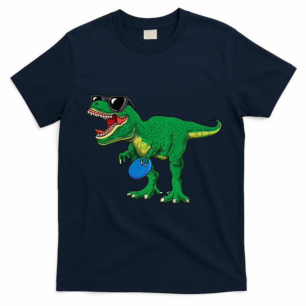 Frisbees Dino Cute T Rex Dinosaur Disc Golf Gift T-Shirt - Navy Blue