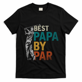 Fathers Day Golfer Dad Golfing Best Papa By Par Funny Golf T-Shirt - Black