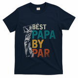 Fathers Day Golfer Dad Golfing Best Papa By Par Funny Golf T-Shirt - Navy Blue