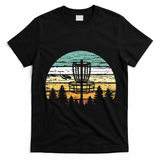 Funny Disc Golf Retro  Sunset Vintage Frisbee Golf T-Shirt - Black