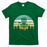 Funny Disc Golf Retro  Sunset Vintage Frisbee Golf T-Shirt - Irish Green