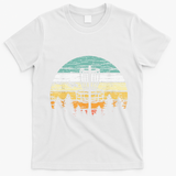 Funny Disc Golf Retro  Sunset Vintage Frisbee Golf T-Shirt - White