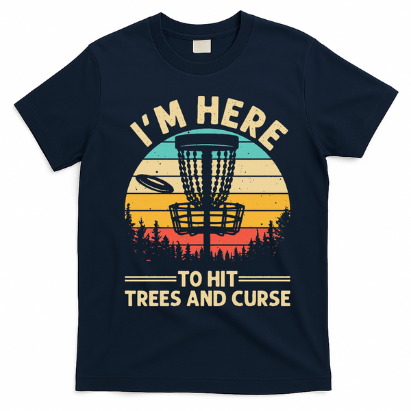 Funny Disc Golf For  Disc Golf Player Trees Sports T-Shirt - Navy Blue