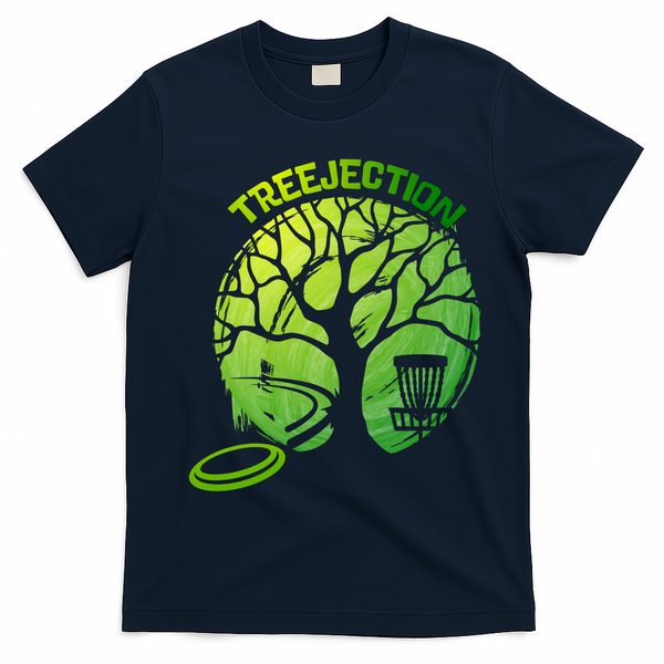 Funny Disc Golf Graphic Tree Gift T-Shirt - Navy Blue