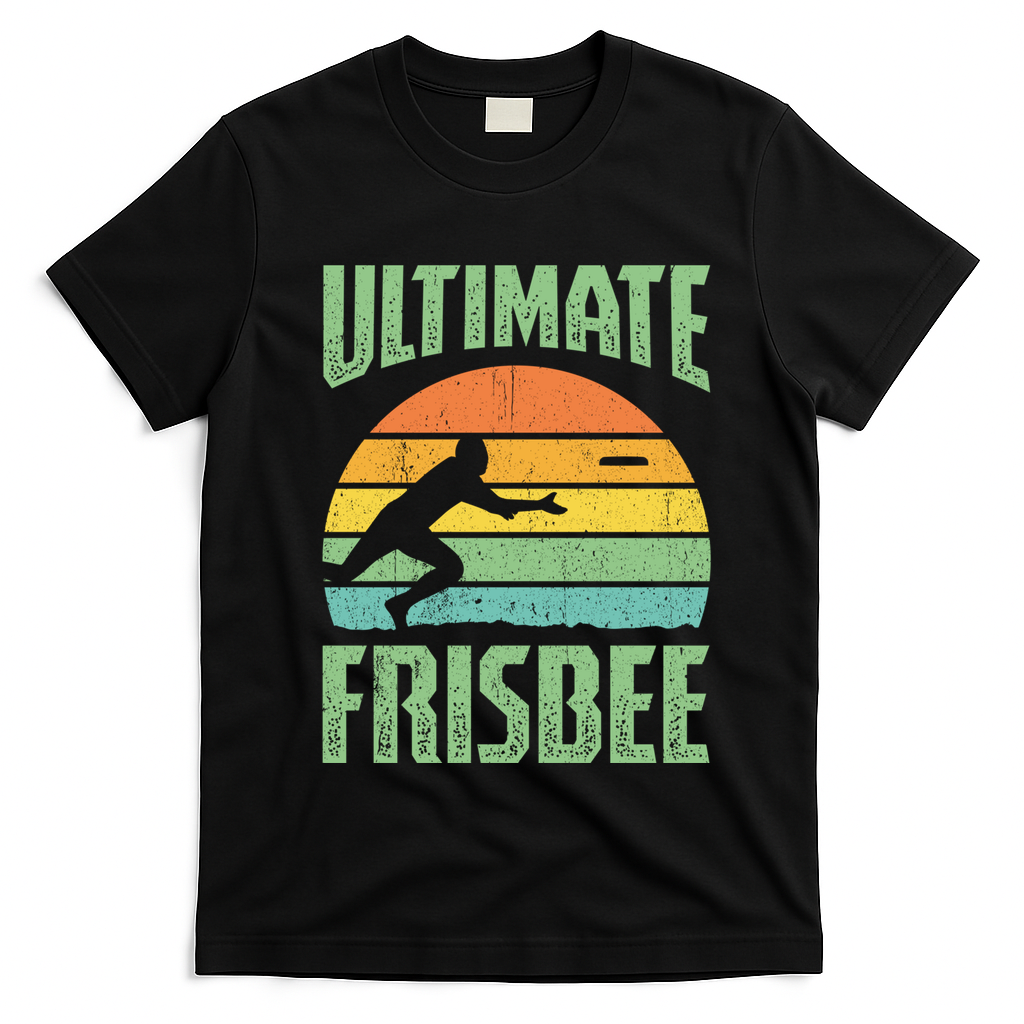 Frisbee Design Ultimate Frisbee Gift T-Shirt - Black