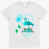 Flamingo Faith Hope Love Ovarian Cancer Awareness Great Gift T-Shirt - White