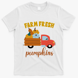 Farm Fresh Pumpkins Fall Vintage Truck T-Shirt - White