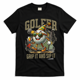 Funny Golf Ball Drinking, Golf Club Party 19th Hole Fans T-Shirt - Black