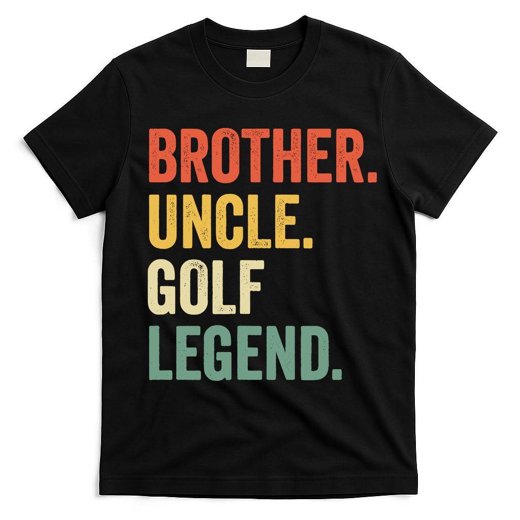Funny Golfer Brother Uncle Golf Legend Golfing Vintage T-Shirt - Black