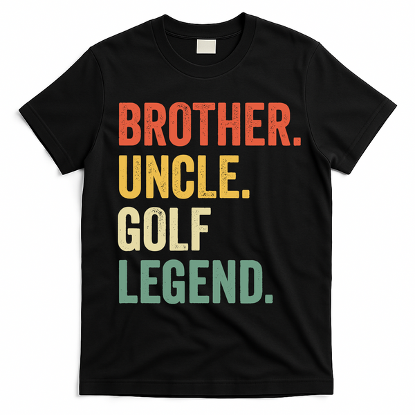 Funny Golfer Brother Uncle Golf Legend Golfing Vintage T-Shirt - Black