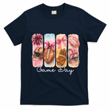 Football Game Day Fall Vibes Cute Autumn T-Shirt - Navy Blue