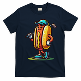 Funny Golf Hot Dog T-Shirt - Navy Blue