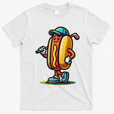Funny Golf Hot Dog T-Shirt - White