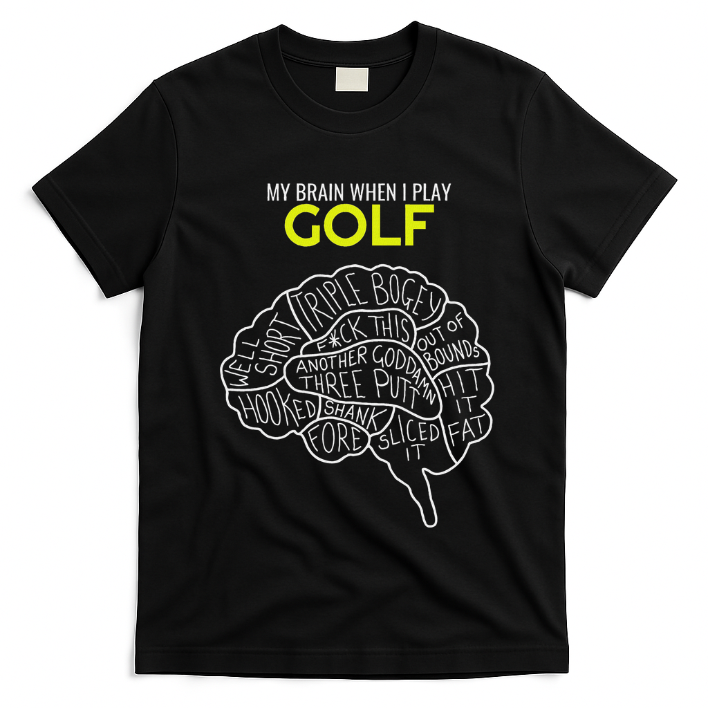 Funny Golf Joke Frustrated Angry Rubbish Golfer Dad Golfing T-Shirt - Black