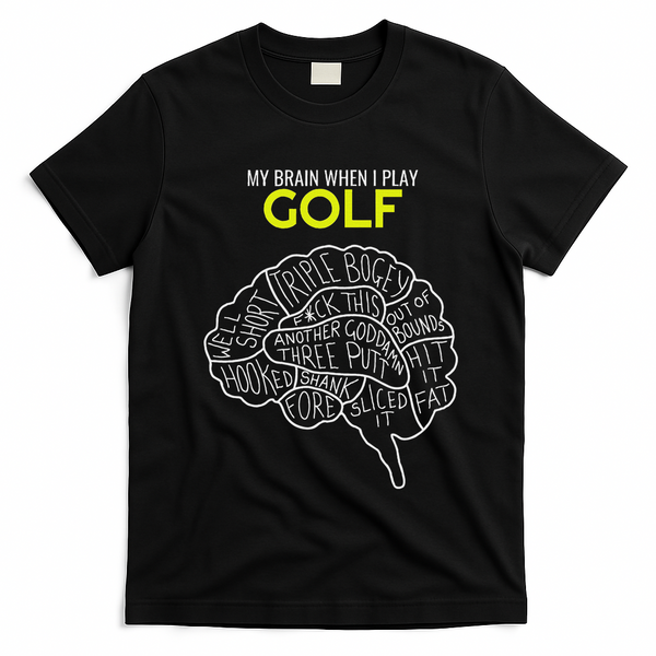 Funny Golf Joke Frustrated Angry Rubbish Golfer Dad Golfing T-Shirt - Black