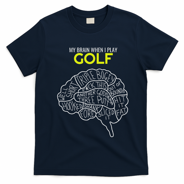 Funny Golf Joke Frustrated Angry Rubbish Golfer Dad Golfing T-Shirt - Navy Blue