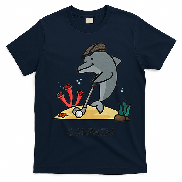 Funny Golphin Quote Golf Cool Dolphin T-Shirt - Navy Blue