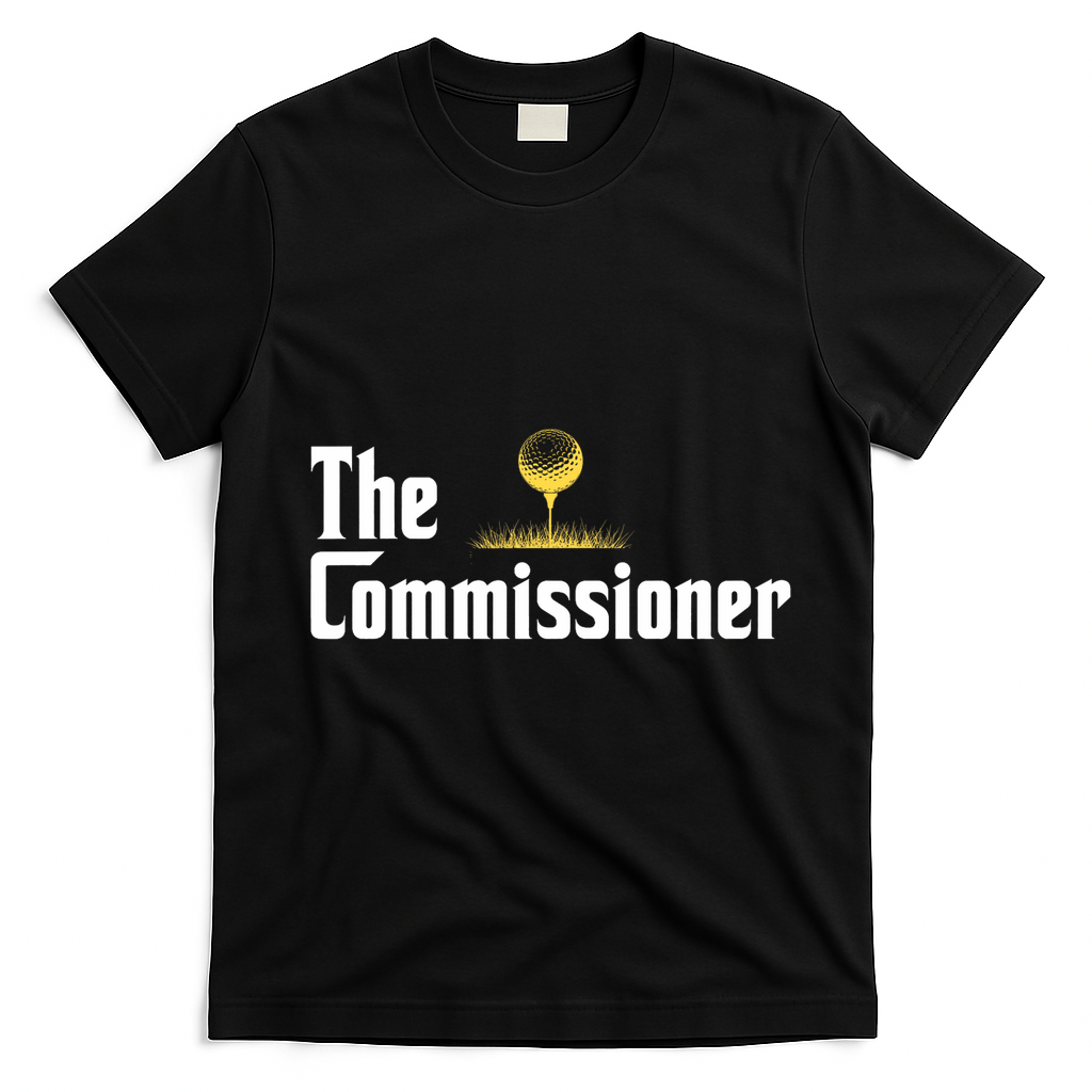 Funny Golfer The Commissioner Golf League Golfing T-Shirt - Black