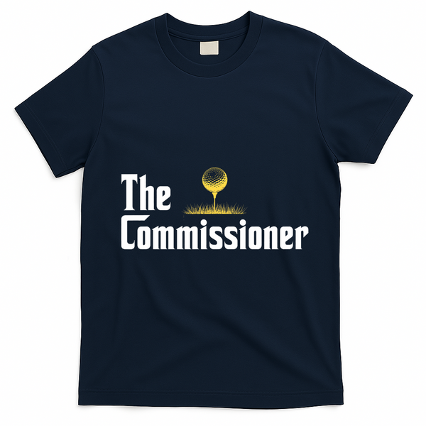 Funny Golfer The Commissioner Golf League Golfing T-Shirt - Navy Blue
