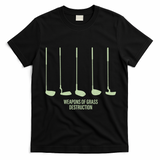 Funny Golf Weapons Of Grass Destruction Golf Clubs Drivers T-Shirt - Black