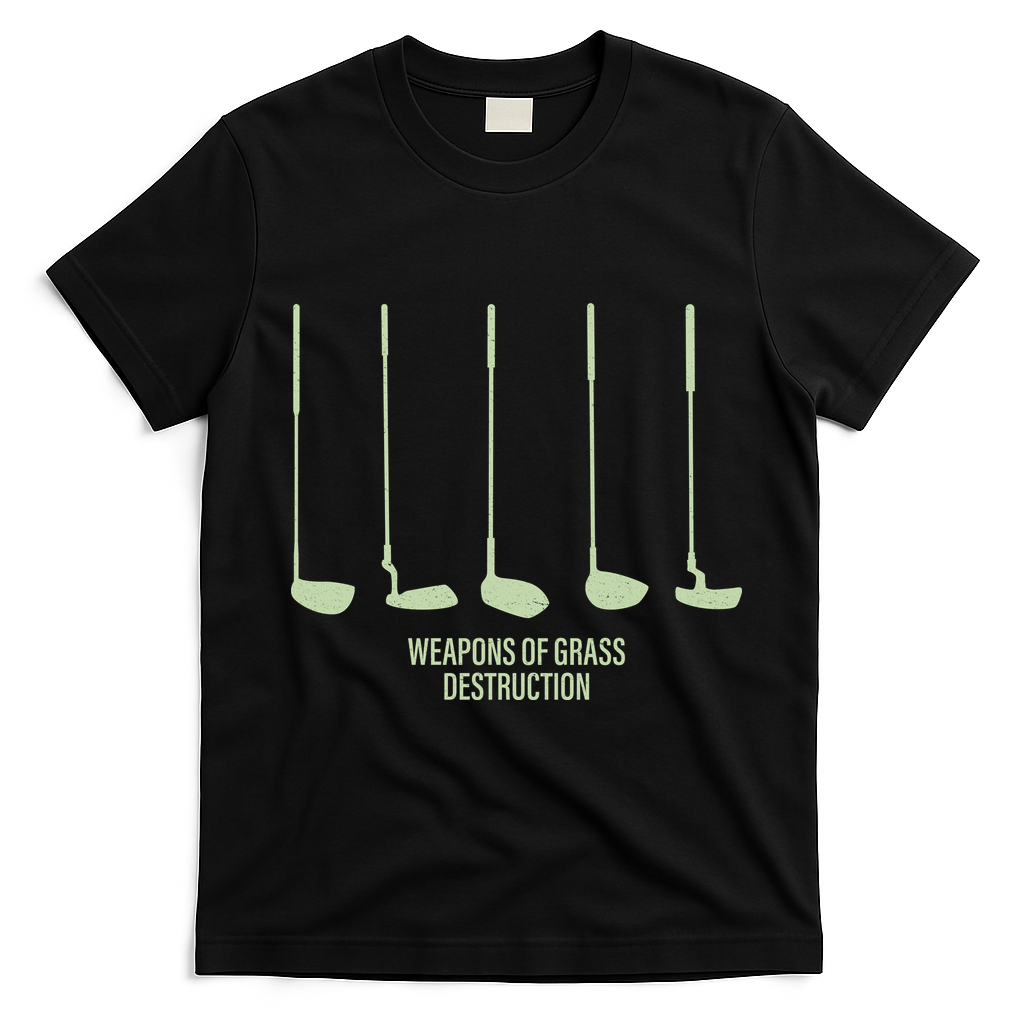 Funny Golf Weapons Of Grass Destruction Golf Clubs Drivers T-Shirt - Black