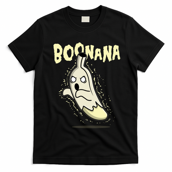 Funny Halloween Boonana Ghost Banana T-Shirt - Black