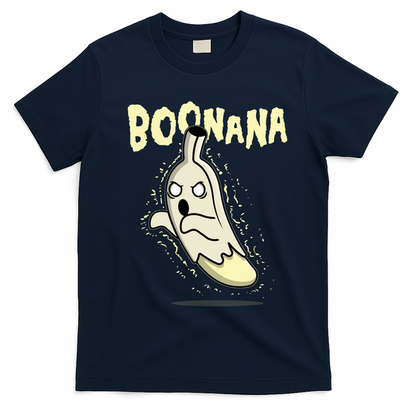 Funny Halloween Boonana Ghost Banana T-Shirt - Navy Blue