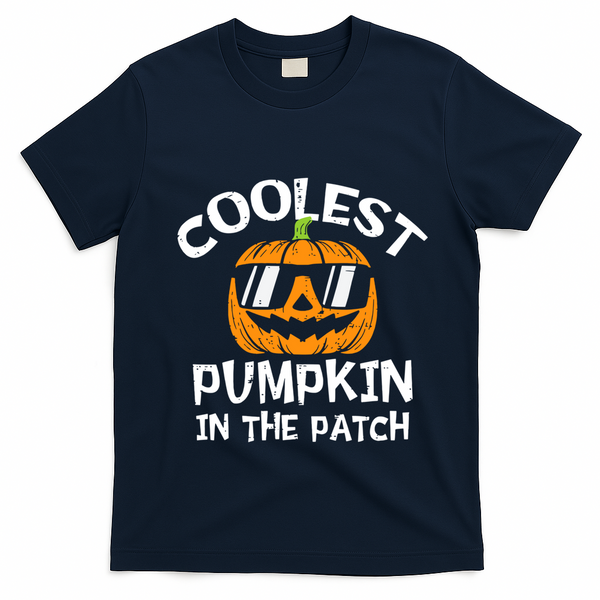 Funny Halloween Coolest Pumpkin In The Patch Cute Gift T-Shirt - Navy Blue