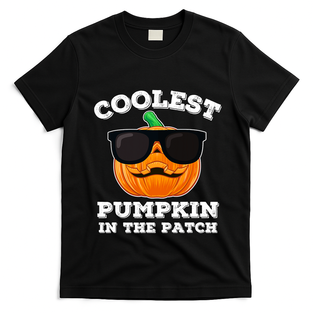 Funny Halloween Coolest Pumpkin In The Patch Gift T-Shirt - Black
