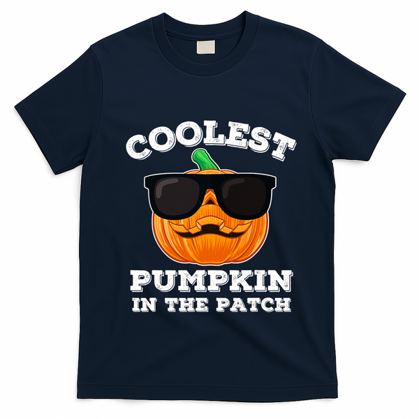 Funny Halloween Coolest Pumpkin In The Patch Gift T-Shirt - Navy Blue
