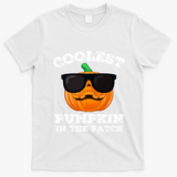 Funny Halloween Coolest Pumpkin In The Patch Gift T-Shirt - White