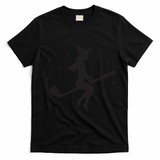 Funny Halloween Witch Golf Stick Women Golfer Golfing Vneck T-Shirt - Black