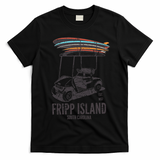 Fripp Island South Carolina Golf Cart Surfer Lowcountry T-Shirt - Black